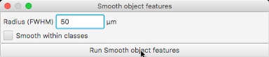 Smooth features dialog