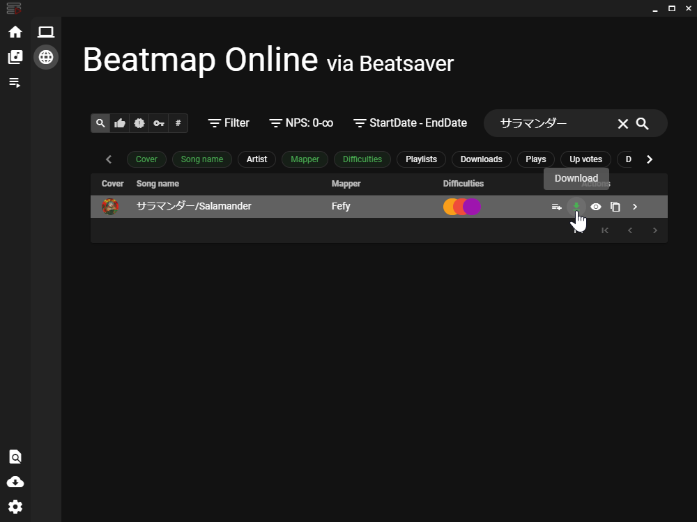 Beatmap online - search