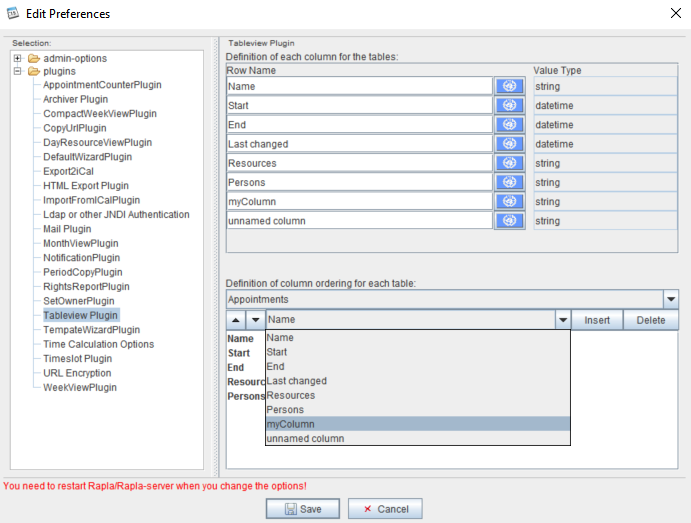 TableConfiguration