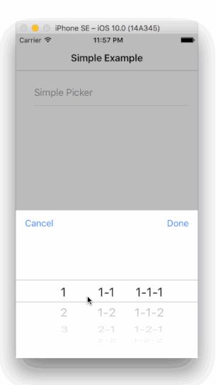 Picker with Independent Columns