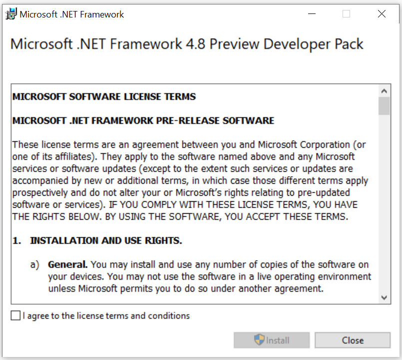 .Net Framework 4.8 Preview Developer Pack.PNG