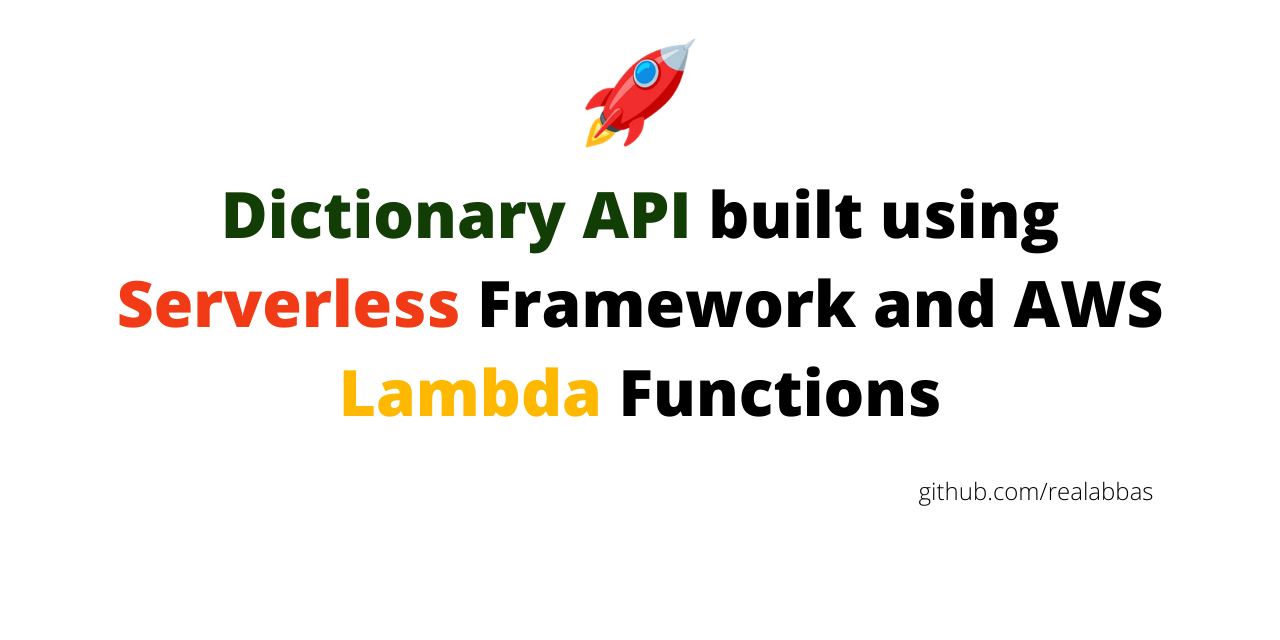 Dictionary API built using Serverless Framework and AWS Lambda Functions