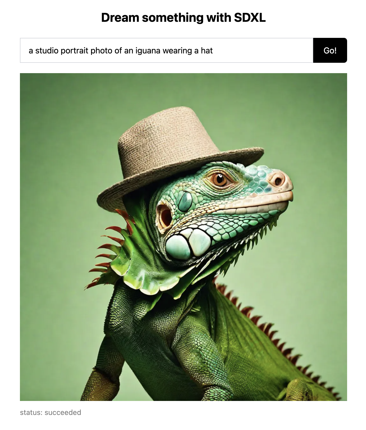 studio portrait photo of an iguana wearing a hat