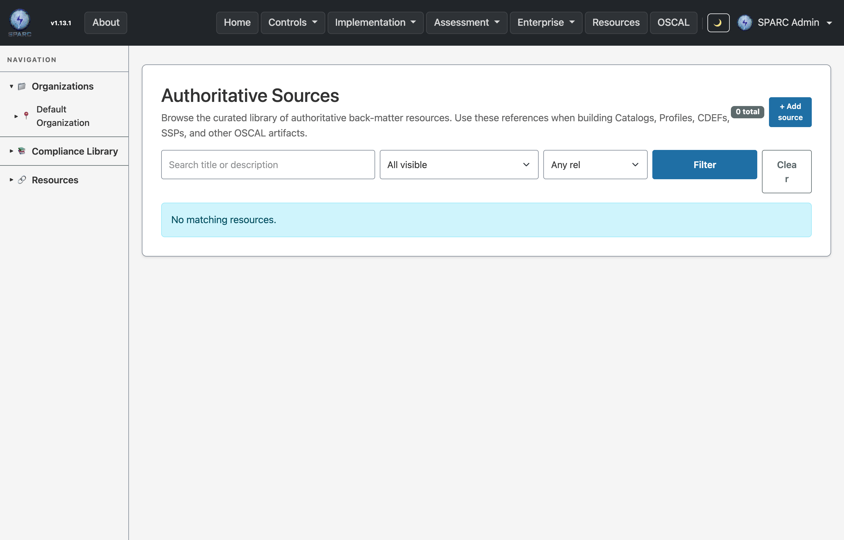 The Authoritative Sources screen listing trusted federation sources and their scope
