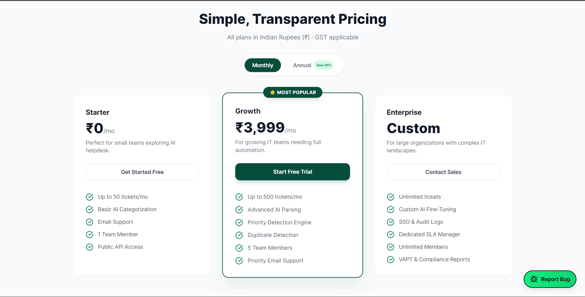 Helpdesk.AI Transparent Pricing