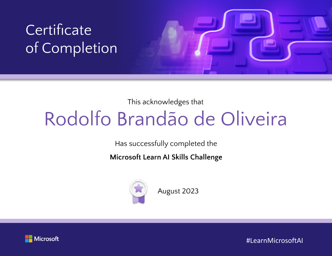 Microsoft Learn - AI Skills Challenge - Certificate of Completion.png