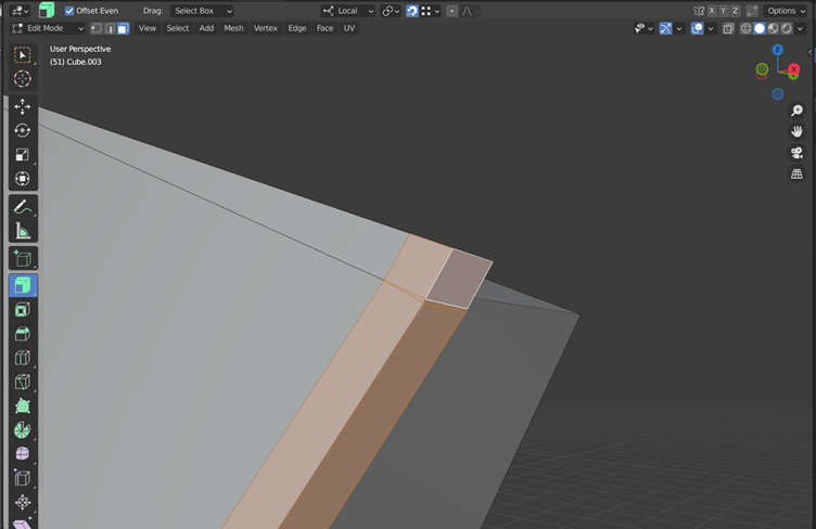 Extruding along normals to create the roof has caused some of the geometry to become disjointed.