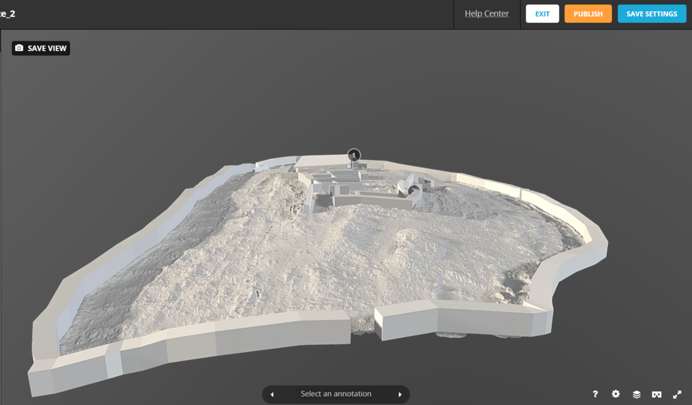 A screenshot of the complete Malthi reconstruction dataset in the Sketchfab 3D editor.