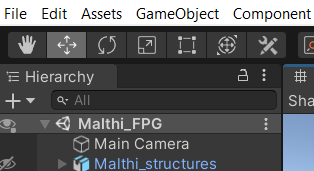 The move tool is highlighted in the Unity toolbar.