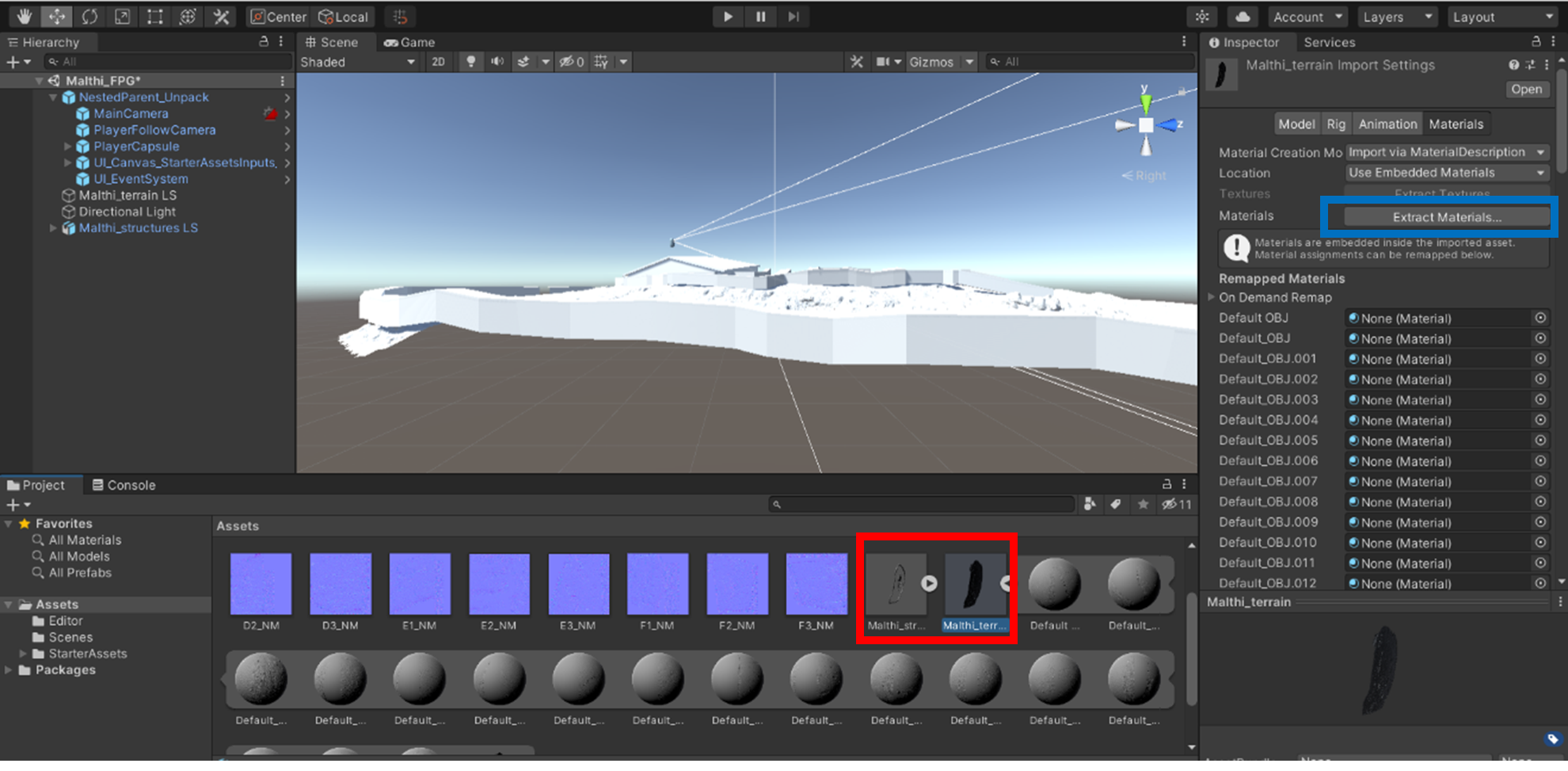 Click on your original mesh to find the 'Extract materials' option in the Inspector window.