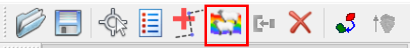 An image of part of the CloudCompare toolbar. The 'Clone' icon is
highlighted with a red
rectangle.
