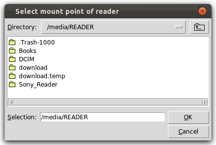 File dialog for mount point