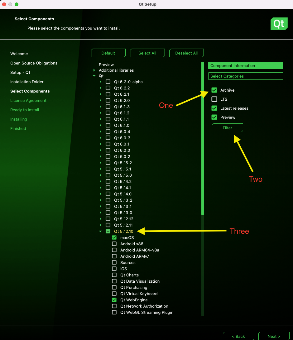 Screenshot of Qt Online Installer