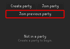 Rejoin party button