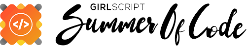 a white background with the text, GirlScript Summer of Code next to an orange flower