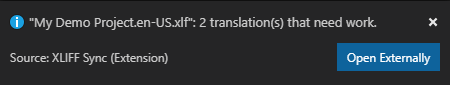 Informational Message on Translations with Problems