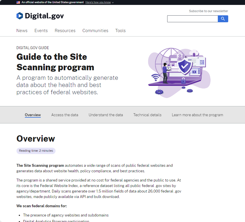 GSA Site Scanning Program Website