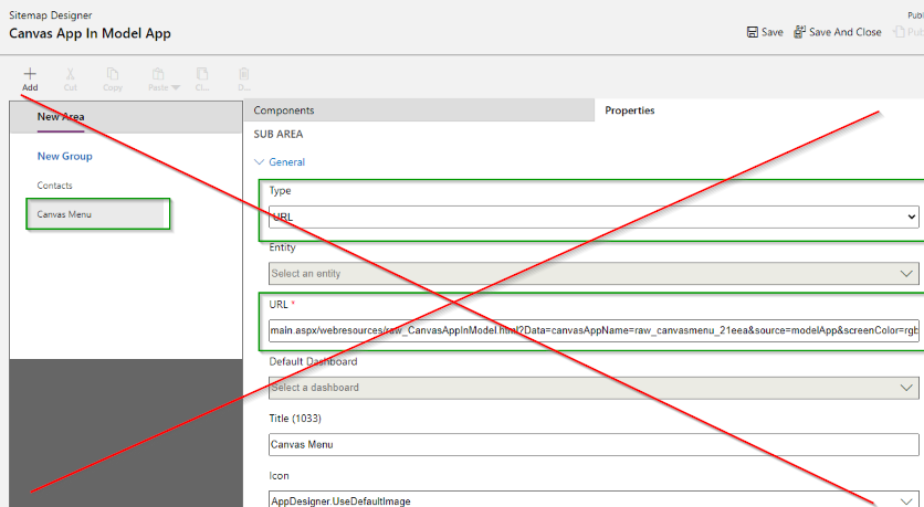 Do Not Use Default Sitemap Editor