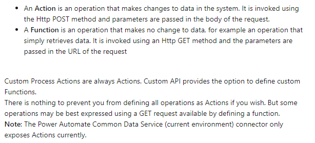 Custom Process Action vs Custom API
