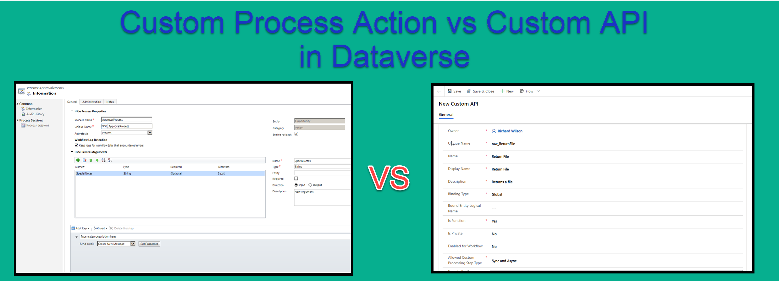 Custom Process Action vs Custom API in Dataverse