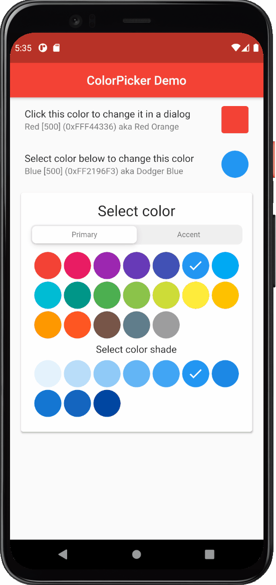 ColorPicker appbar demo