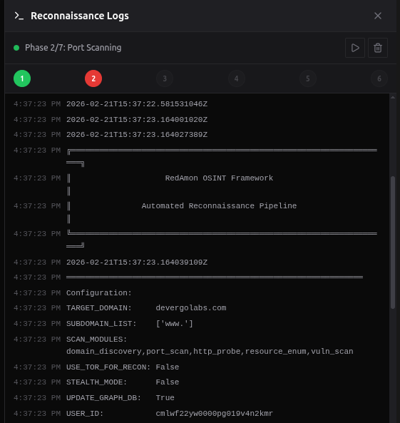 Recon Logs Drawer