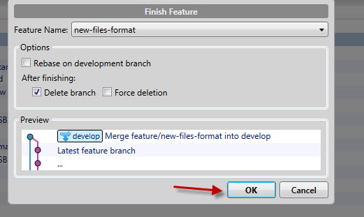 Confirm the feature finish, deleting the branch which was used for the feature