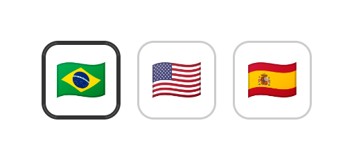 Seletor de idiomas no canto superior direito