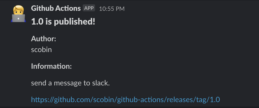 github-actions-slack-message