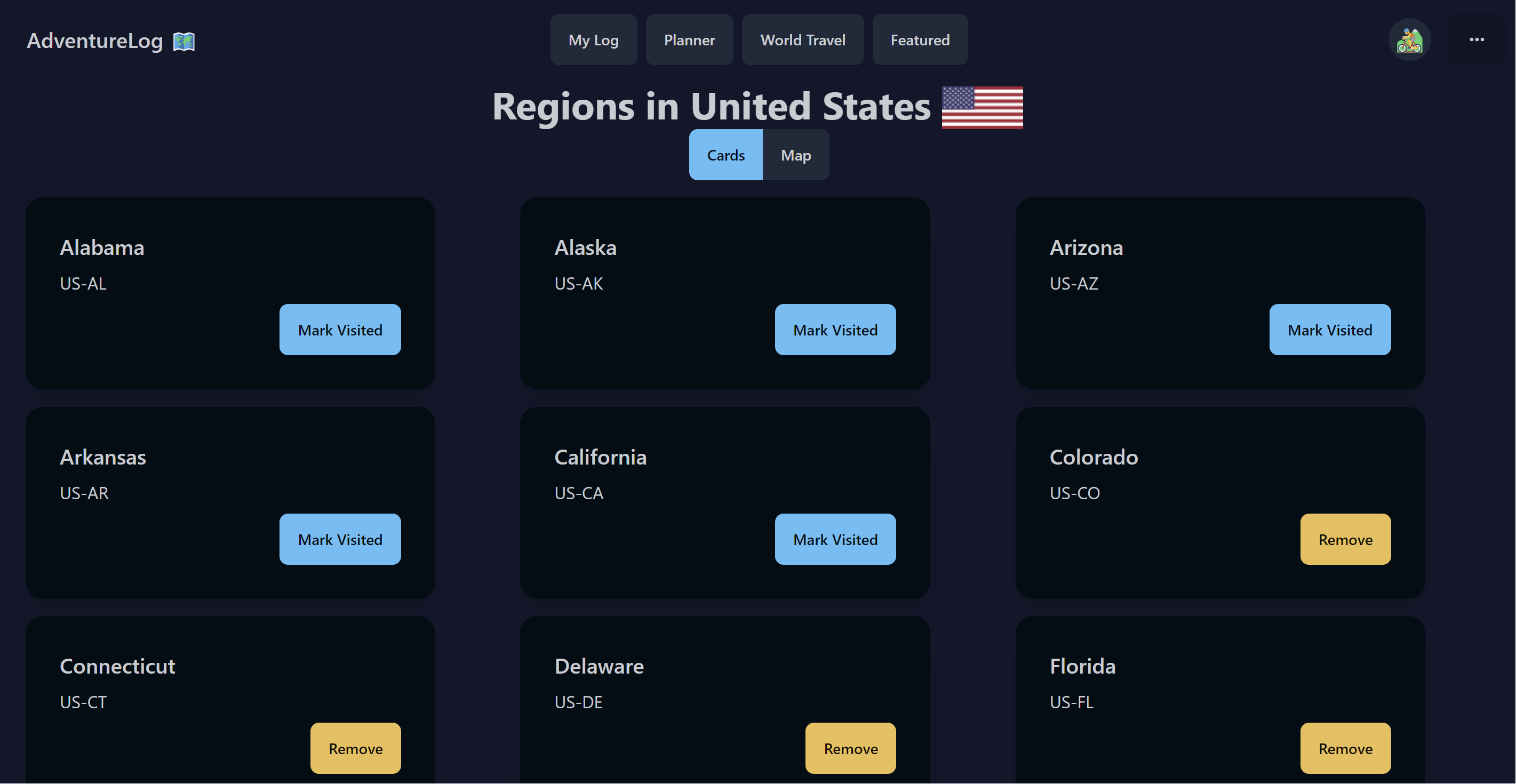 Region List for the United States