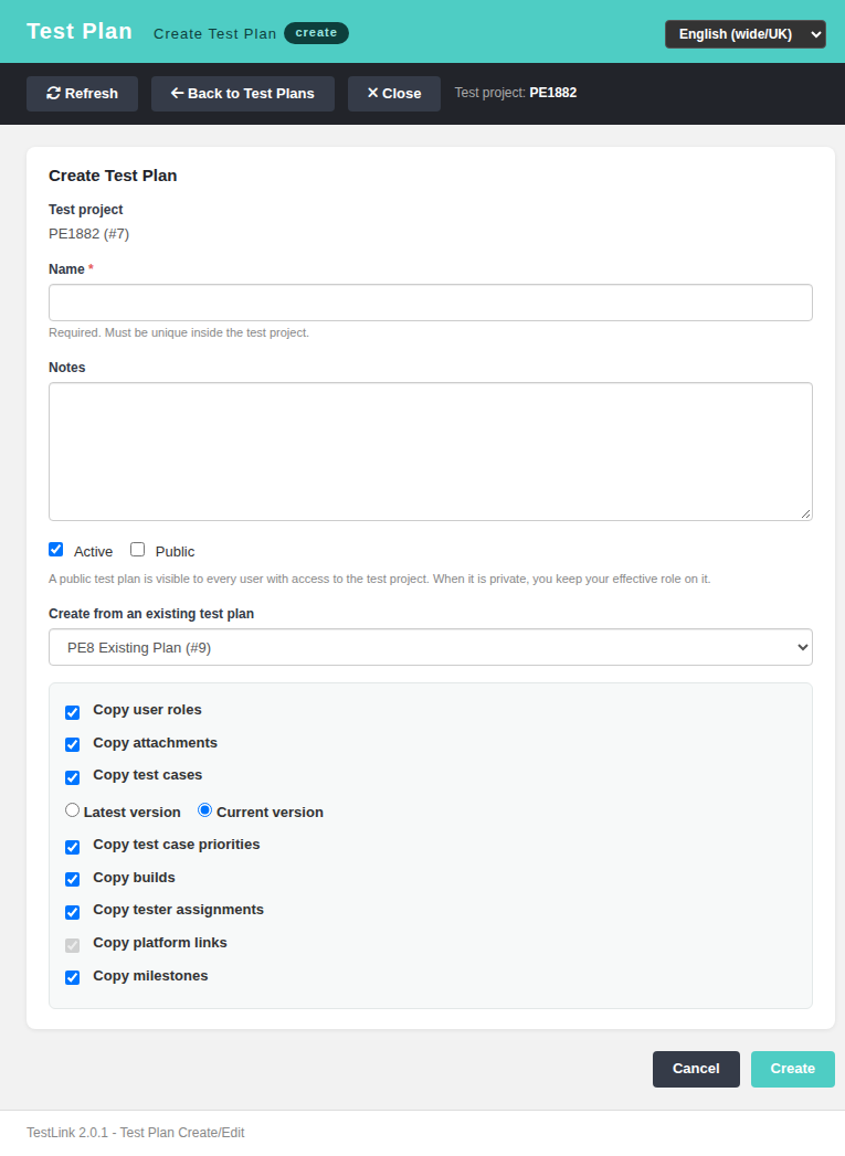 Create mode with copy block