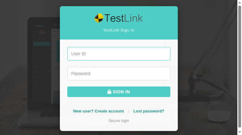 Login screen