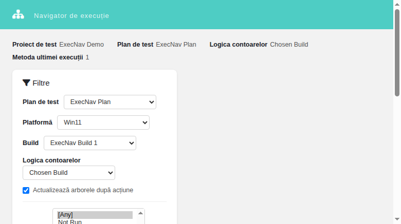 Execution Navigator (RO locale)