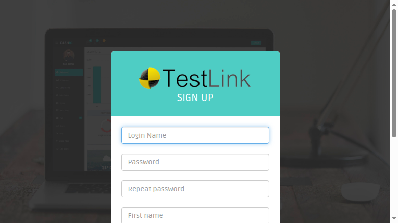 Signup form rendered by the new dashio template