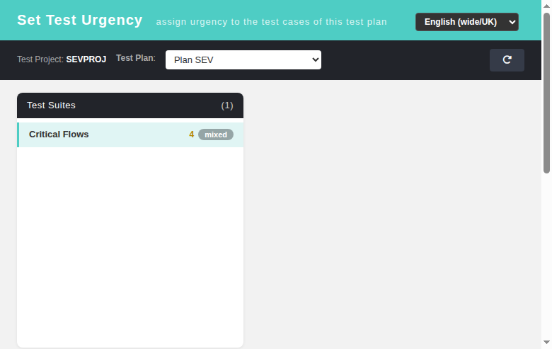 Priority computation in the Set Test Urgency screen