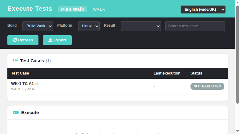 Execute Tests collapsible notes