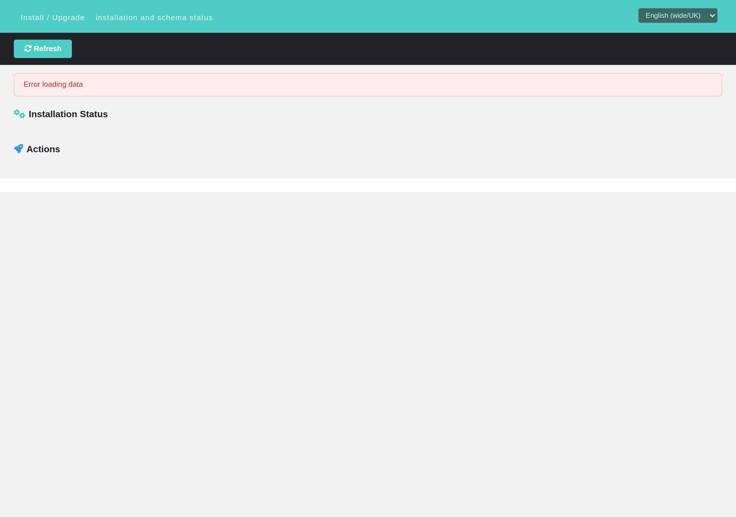 Install / Upgrade status screen