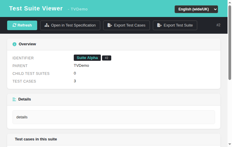 Test Suite Viewer — before table view (5-column viewer only)