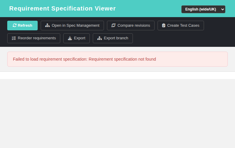 reqSpecView deep link after fix