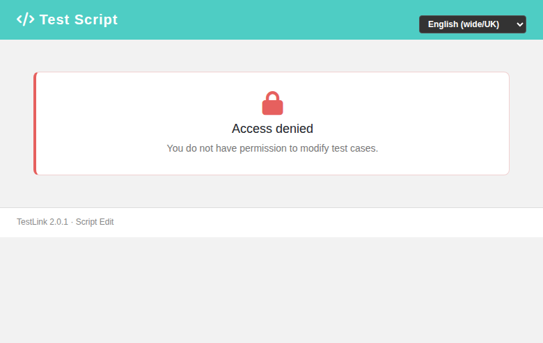 Execution Script Edit popup — access denied for a user without mgt_modify_tc