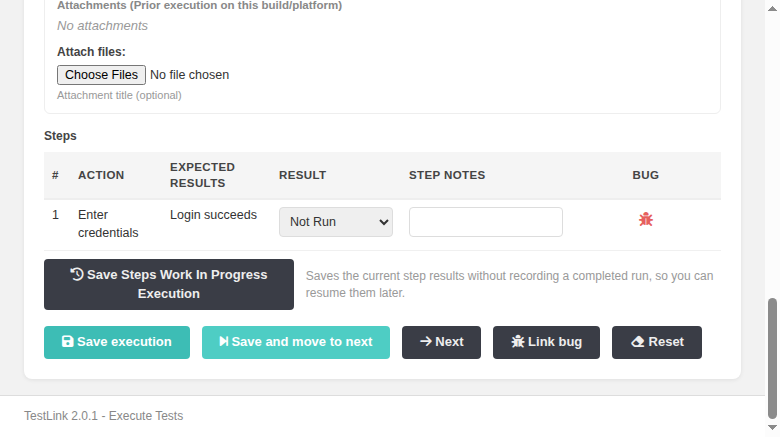 After fix — assigned to Testlink Administrator