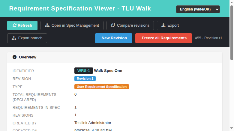 Export links in the spec viewer