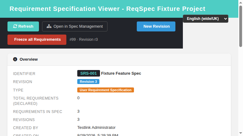 Requirement Specification Viewer