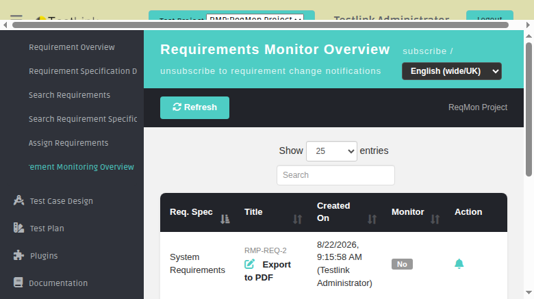 Requirements Monitor Overview