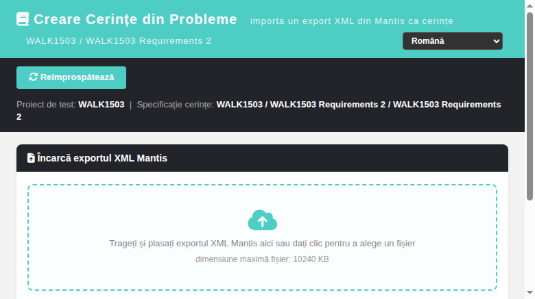 Create Requirements from Issues - Romanian locale