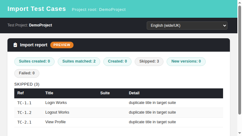 Markdown dry-run preview
