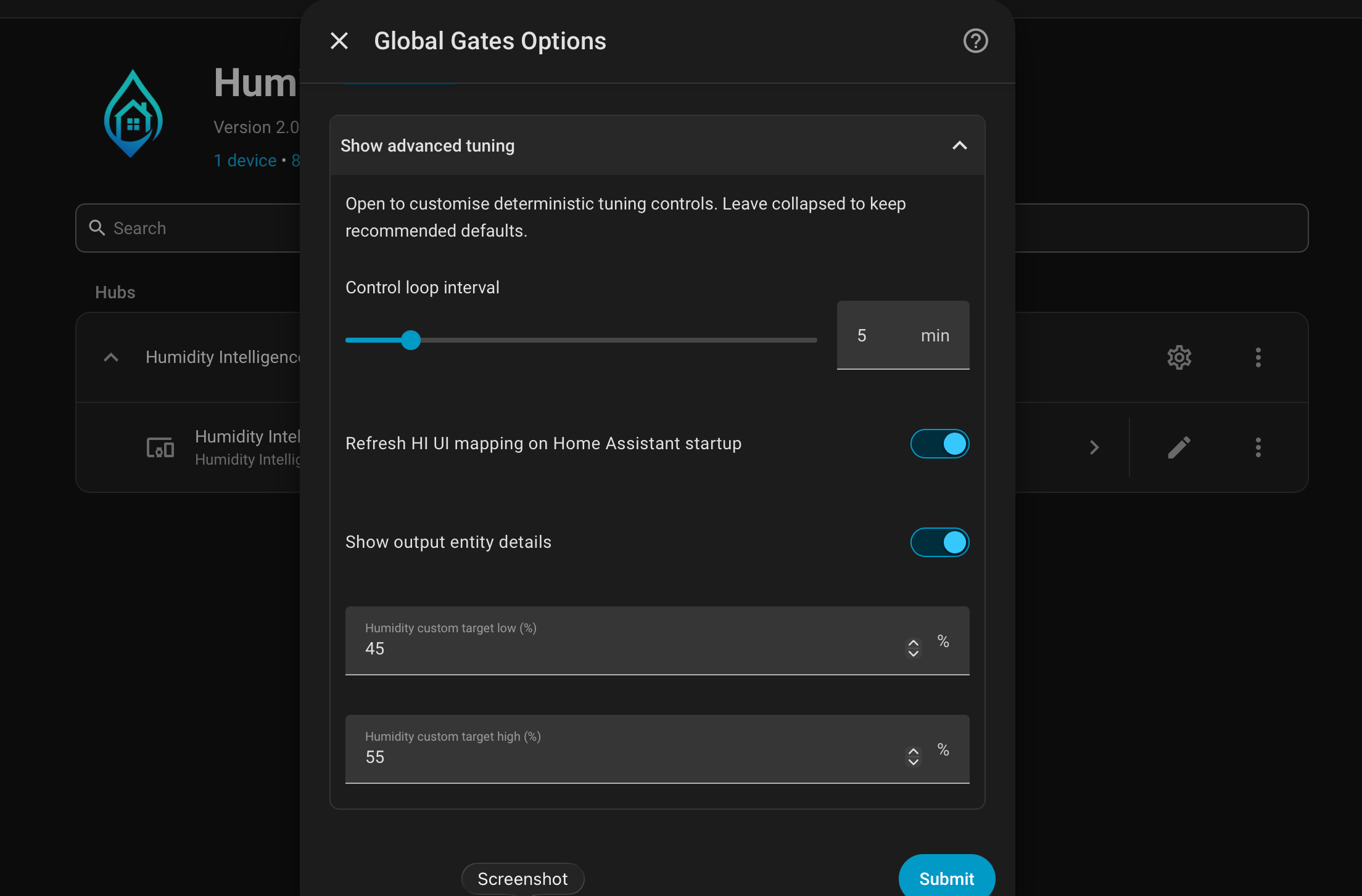 Global gates advanced tuning options