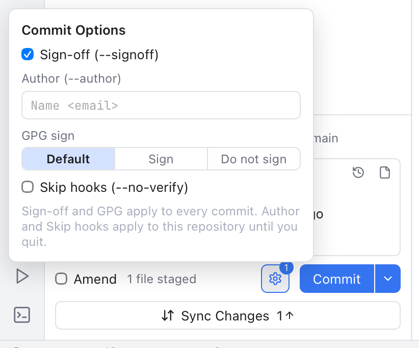 Commit options