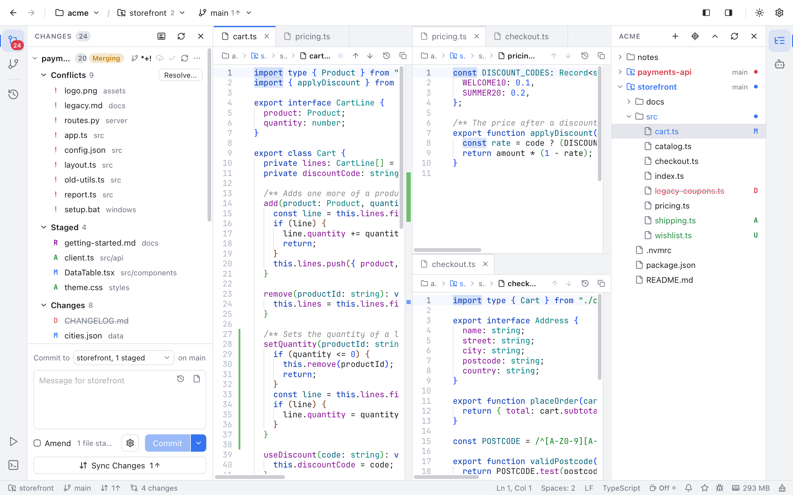 Three editor groups